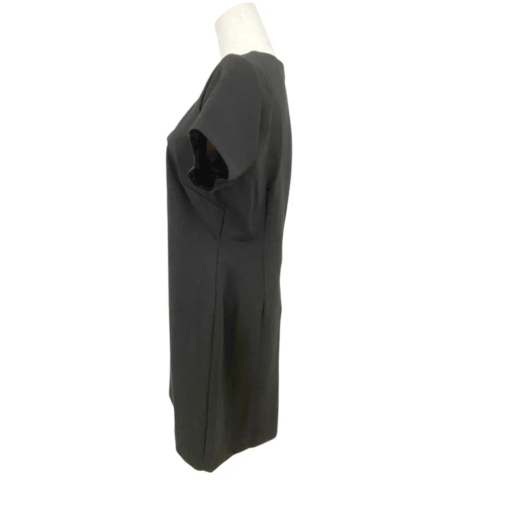Boston‎ Proper Black Square Neck Short Sleeve Sheath Dress Size 14 - Picture 5 of 8